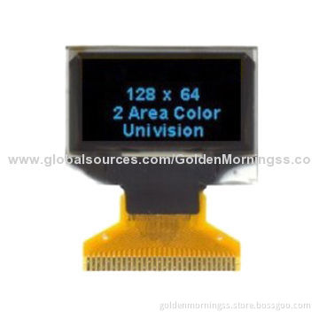 0.96'' OLED display module, 128 x 64 px resolution, blue characters in black background
